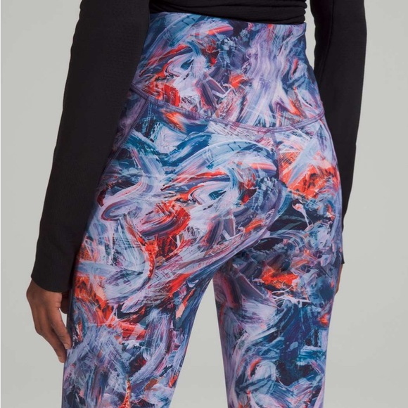 Lululemon Base Pace High-Rise Running Tight 28" *Brushed Nulux Purple Multi Sz8 - Picture 3 of 13